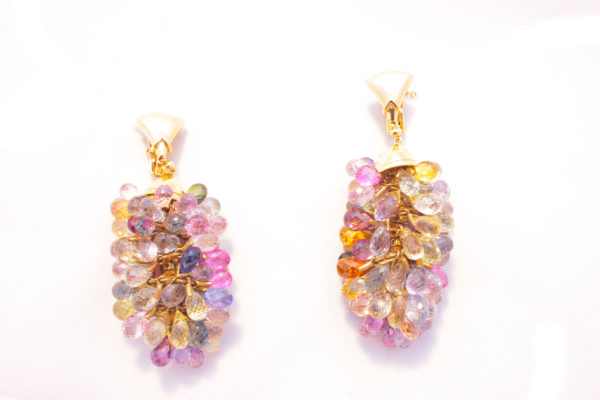 Bulgari Multicolor Sapphire Drop Earrings