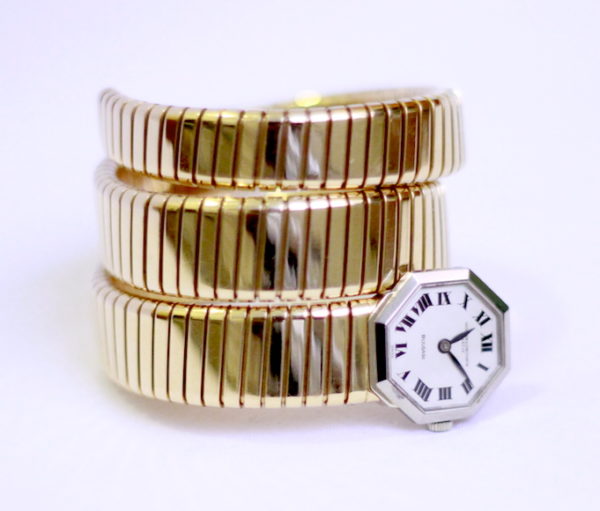 Bulgari Lady's Yellow and White Gold Tubogas Bracelet Watch circa 1967 - Image 6