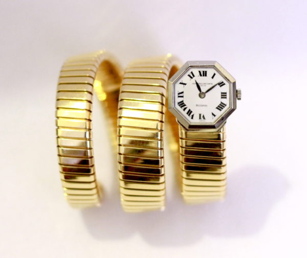 Bulgari Lady's Yellow and White Gold Tubogas Bracelet Watch circa 1967 - Image 2
