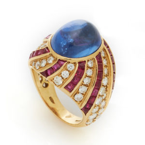 Ilario Sapphire Diamond and Ruby Cocktail Ring