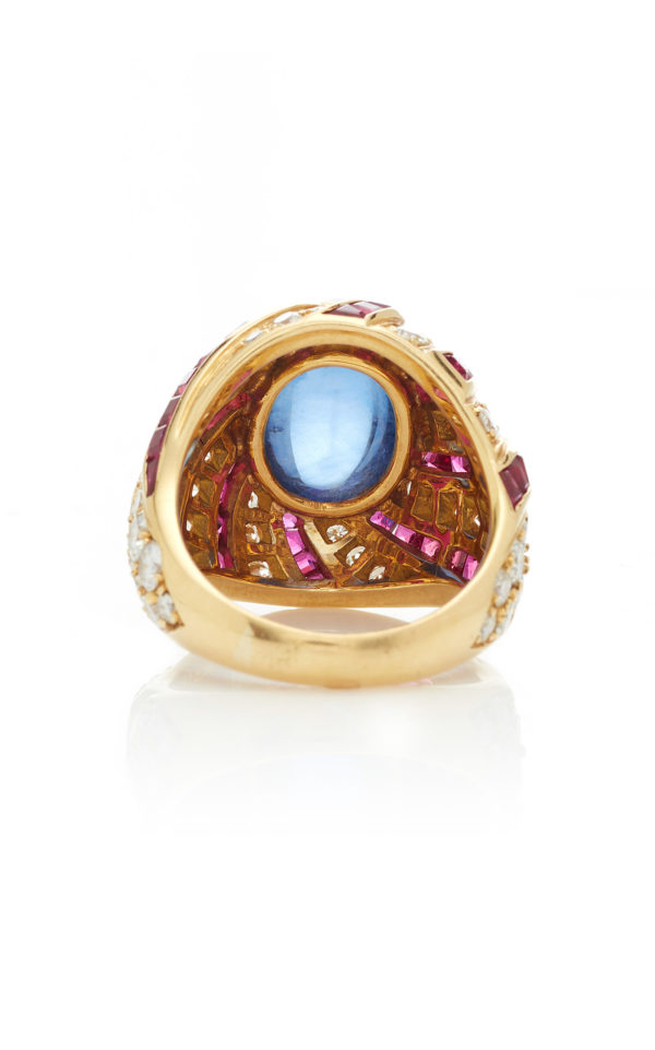 Ilario Sapphire Diamond and Ruby Cocktail Ring - Image 3