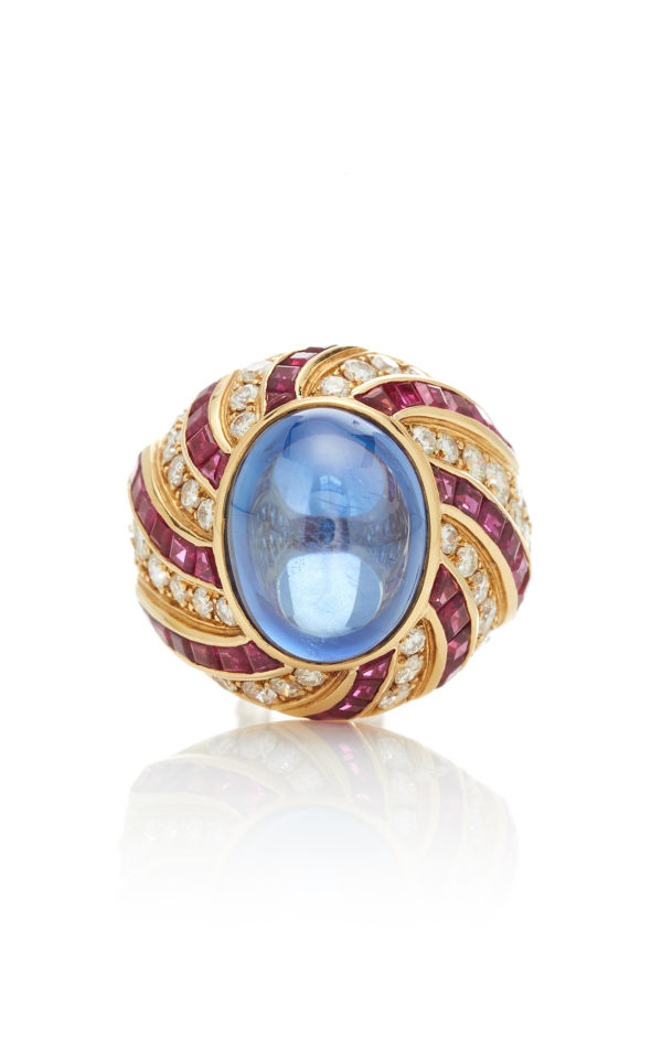 Ilario Sapphire Diamond and Ruby Cocktail Ring - Image 4