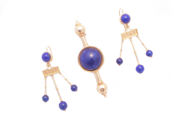 Travaglini Antique Roman Lapis Lazuli and Gold Set - Image 4