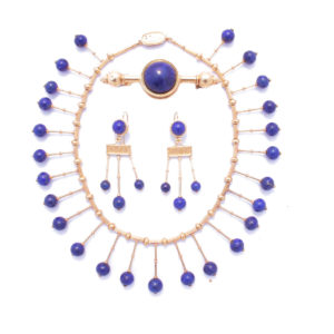 Travaglini Antique Roman Lapis Lazuli and Gold Set