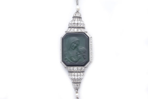 Art Deco Tourmaline & Natural Pearl Diamond Sautoir - Image 2