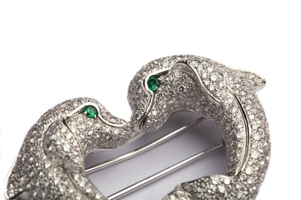 Cartier 1990s Dolphin Diamond and Brooch - Image 3