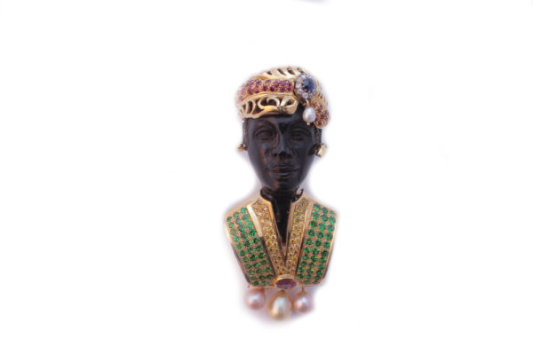 Large Extravagant Blackamoor Brooch/Pendant