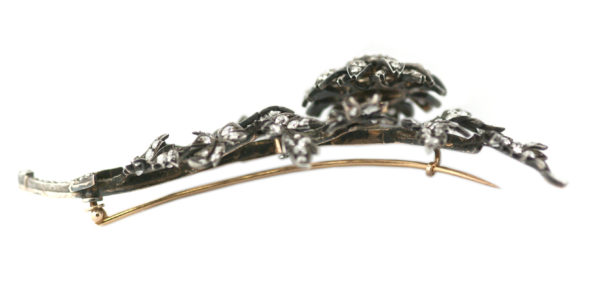 Antique Diamond "Tremblant" Flower Brooch - Image 3