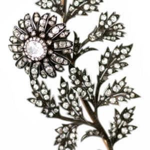 Antique Diamond "Tremblant" Flower Brooch