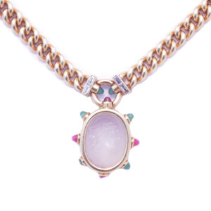Bulgari Unusual Agate Pendant Necklace