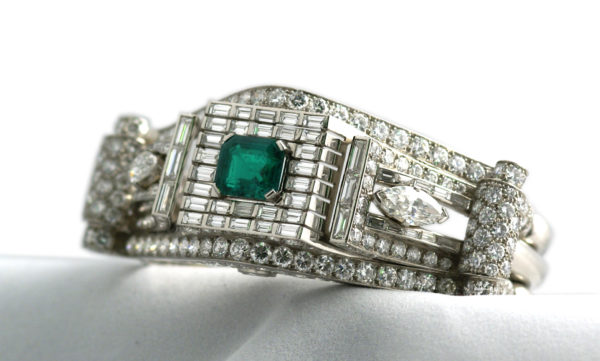 French Emerald and Diamond Bracelet - Image 3