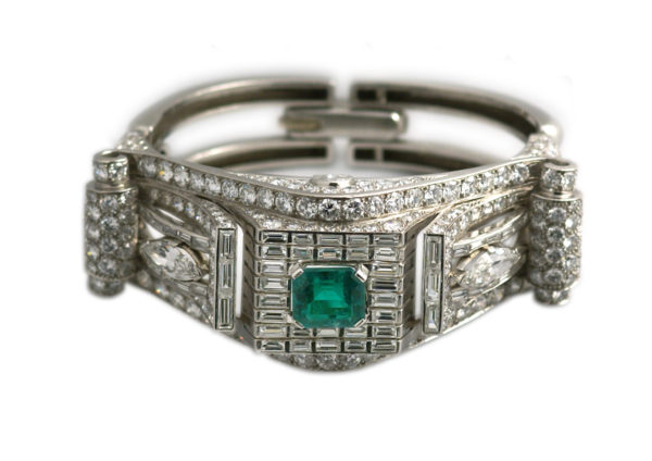 French Emerald and Diamond Bracelet - Image 2