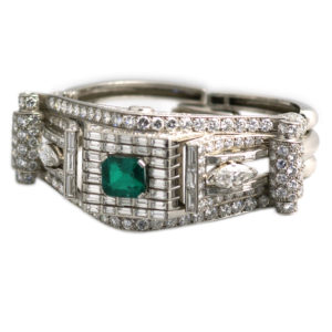 French Emerald and Diamond Bracelet