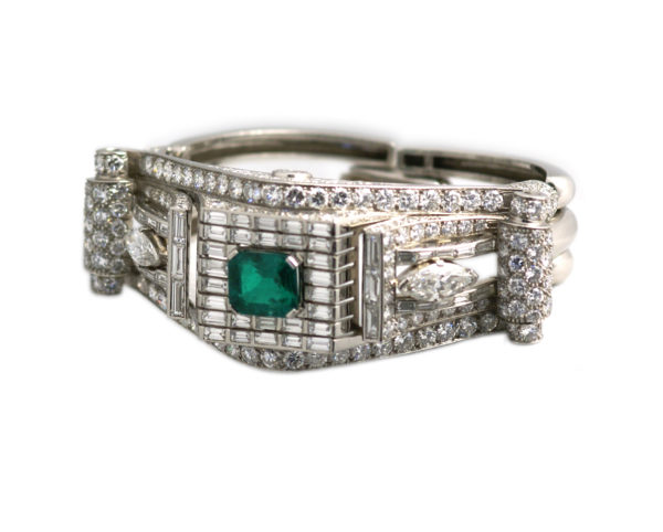French Emerald and Diamond Bracelet