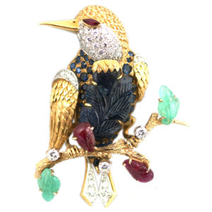An Unusual Tutti Frutti Bird Brooch