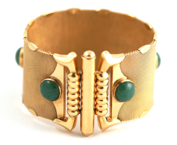 Peculiar 1970s Italian Gold and Aventurine Bracelet - Image 4