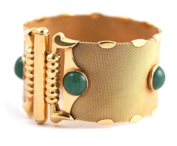 Peculiar 1970s Italian Gold and Aventurine Bracelet - Image 5