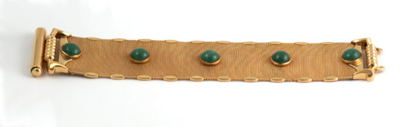 Peculiar 1970s Italian Gold and Aventurine Bracelet - Image 2