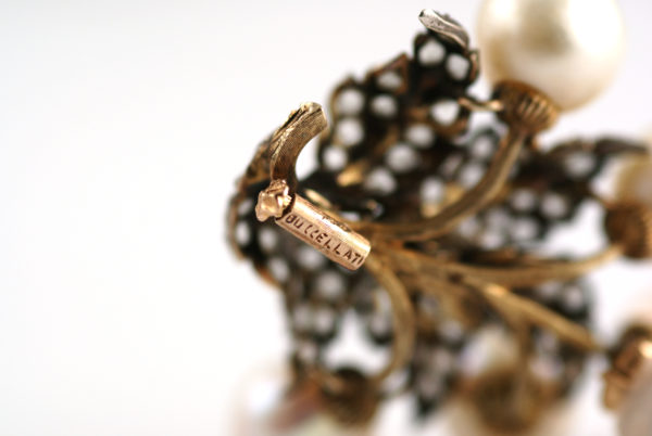Old Buccellati Pearl and Diamond Brooch - Image 2