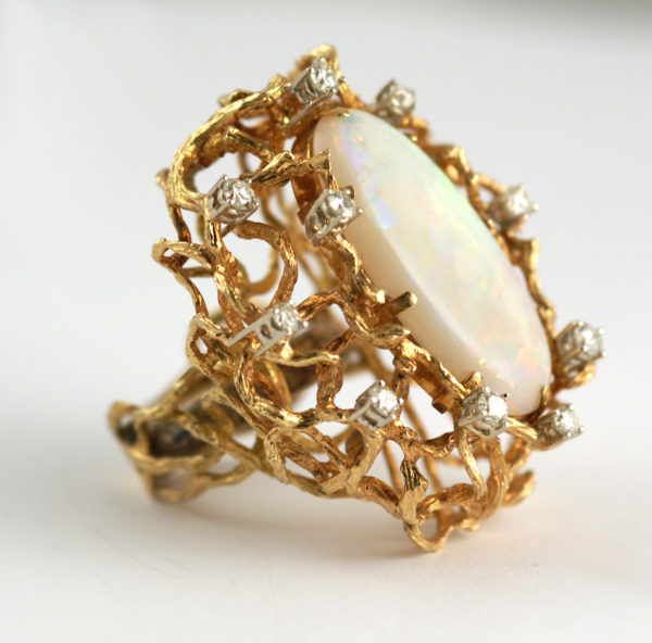 Imposing Opal Diamond and Gold Cocktail Ring - Image 2