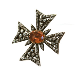 Antique Topaz & Diamond Maltese Cross