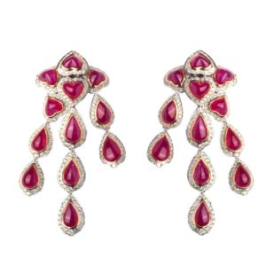 Important Bulgari Ruby & Diamond Ear Pendants