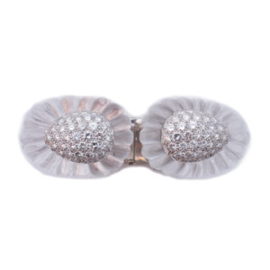 David Webb Rock Crystal & Diamond Bracelet