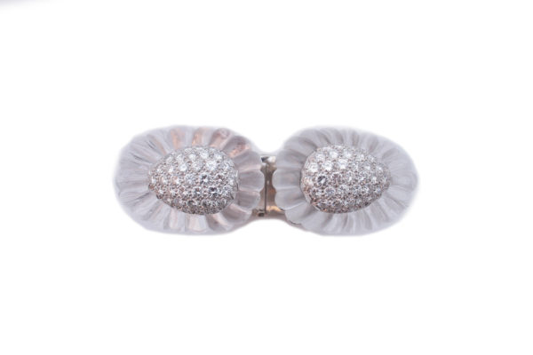 David Webb Rock Crystal & Diamond Bracelet