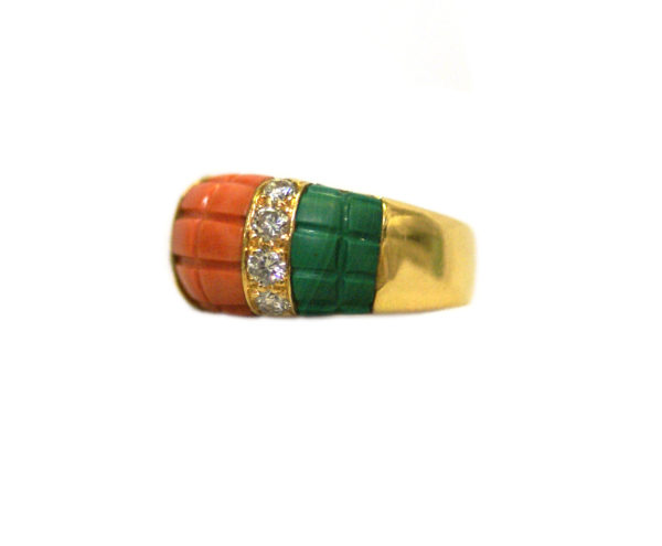 Van Cleef & Arpels Lapis Malachite Coral Gold Set - Image 4