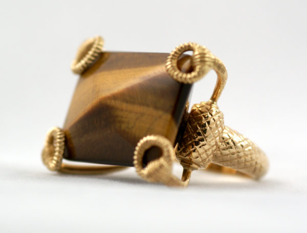 Vintage Gucci Tiger's Eye Ring