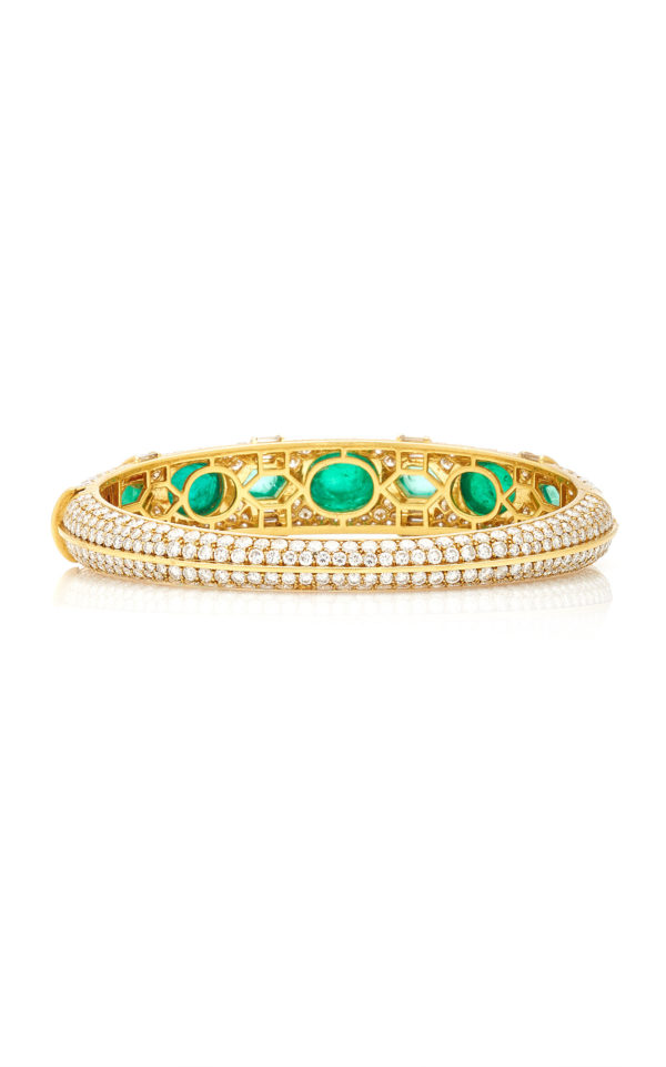 Bulgari Emerald & Diamond Bangle Bracelet - Image 4
