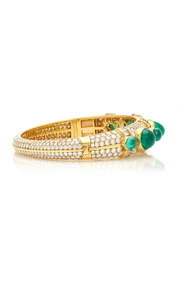 Bulgari Emerald & Diamond Bangle Bracelet - Image 5