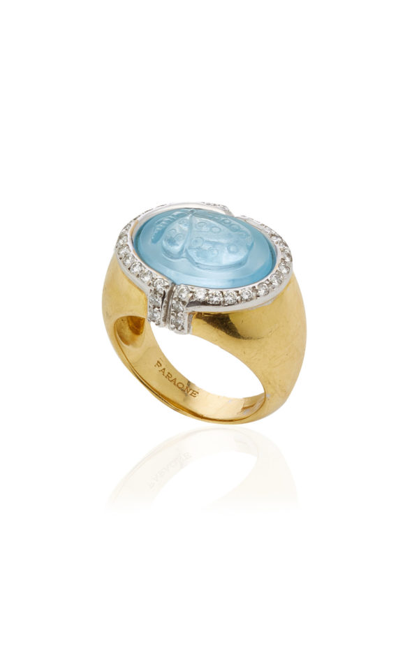 Butterfly Aquamarine & Diamond Ring by Faraone