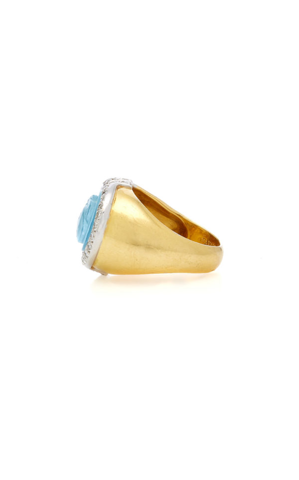 Butterfly Aquamarine & Diamond Ring by Faraone - Image 3