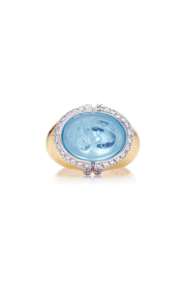 Butterfly Aquamarine & Diamond Ring by Faraone - Image 5