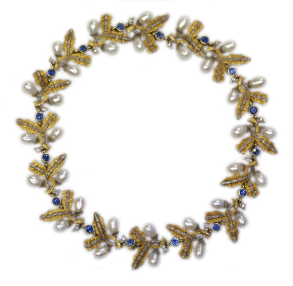 Cazzaniga Sapphire and Gold Folate Necklace - Image 3