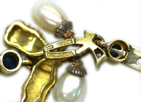 Cazzaniga Sapphire and Gold Folate Necklace - Image 4