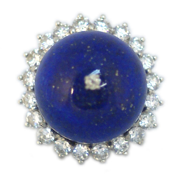 Lapis & Diamond Cocktail Ring - Image 2