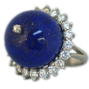 Lapis & Diamond Cocktail Ring