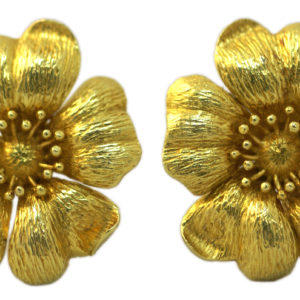Lalaounis Gold Flower Earrings