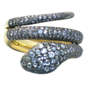 Antique Diamond & Gold Snake Bracelet