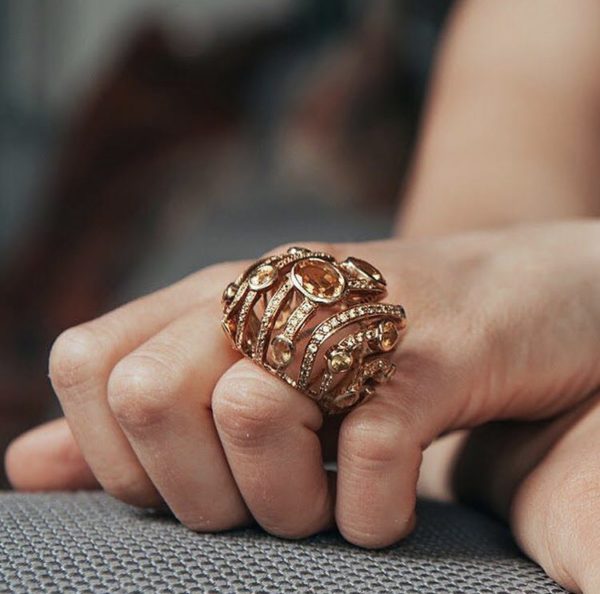 Citrine Dome Cocktail Ring - Image 6