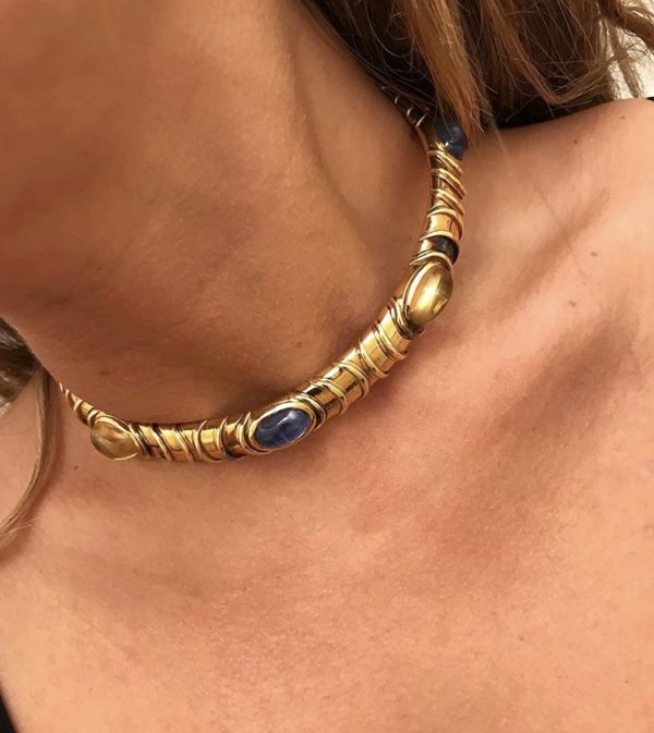 Marina B Blue & Yellow Sapphire Choker Necklace - Image 2