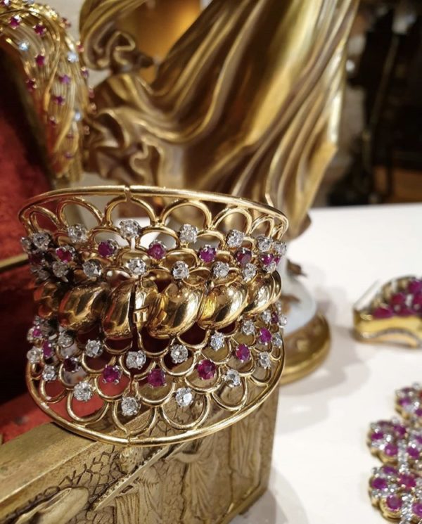 Retro French Ruby Diamond Bangle - Image 6
