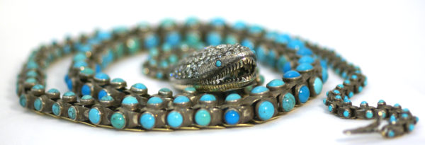 Victorian Turquoise & Diamond Snake Belt/Necklace - Image 3