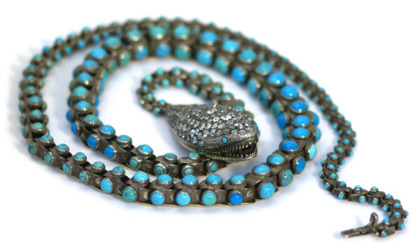 Victorian Turquoise & Diamond Snake Belt/Necklace - Image 2
