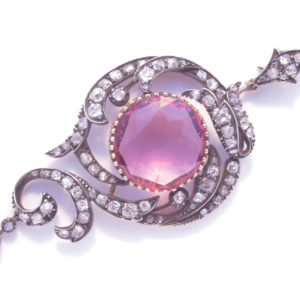 Antique Diamond & Spinel Pendant