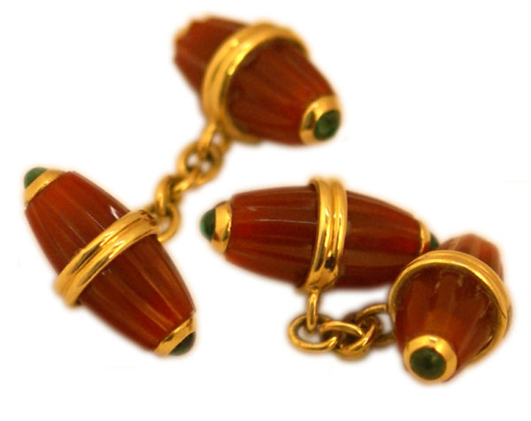 Cornelian & Emerald Cufflinks - Image 2