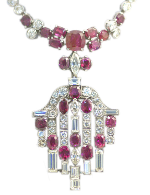 Important Antique Natural Burmese Ruby Diamond Silver - Image 2