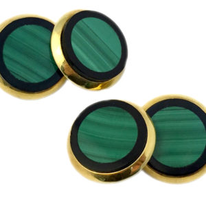 Chic Malachite Onyx Gold Cufflinks